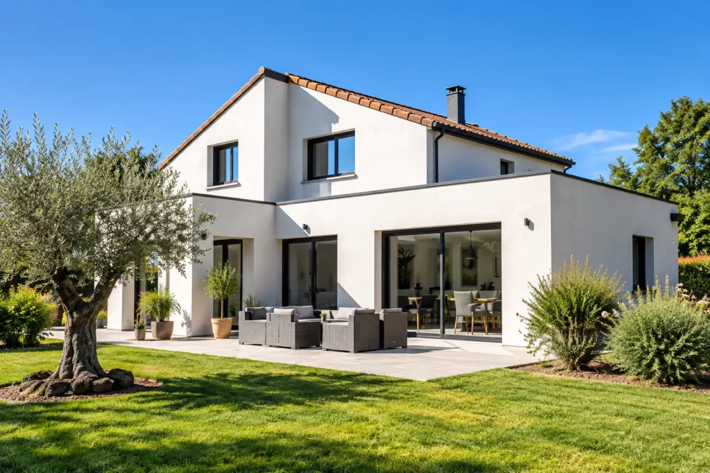 Maison contemporaine conçue par MMC Construction dans le Chalonnais