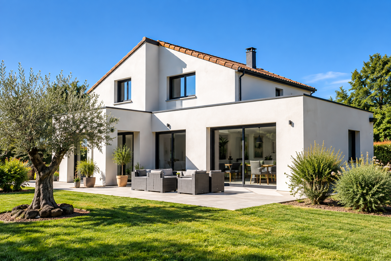 Maison contemporaine à étage réalisée en Saône-et-Loire